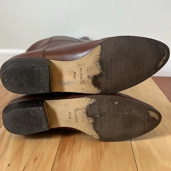 Vintage Nine West Q-Louisa 2 Brown Leather Flat Riding Boots Women’s Size 7.5 - Picture 11 of 14